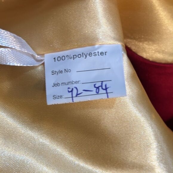 Women’s Gold Sequined Bodice V-Neck Red Satin Prom Party Dress *Size M/L - Picture 9 of 11